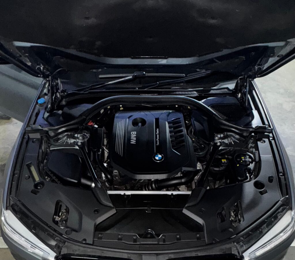 BMW TwinPower Turbo engine bay inspection at TEC AUTO workshop, BMW diagnostics Singapore BMW TwinPower Turbo engine bay inspection at TEC AUTO workshop, BMW diagnostics Singapore